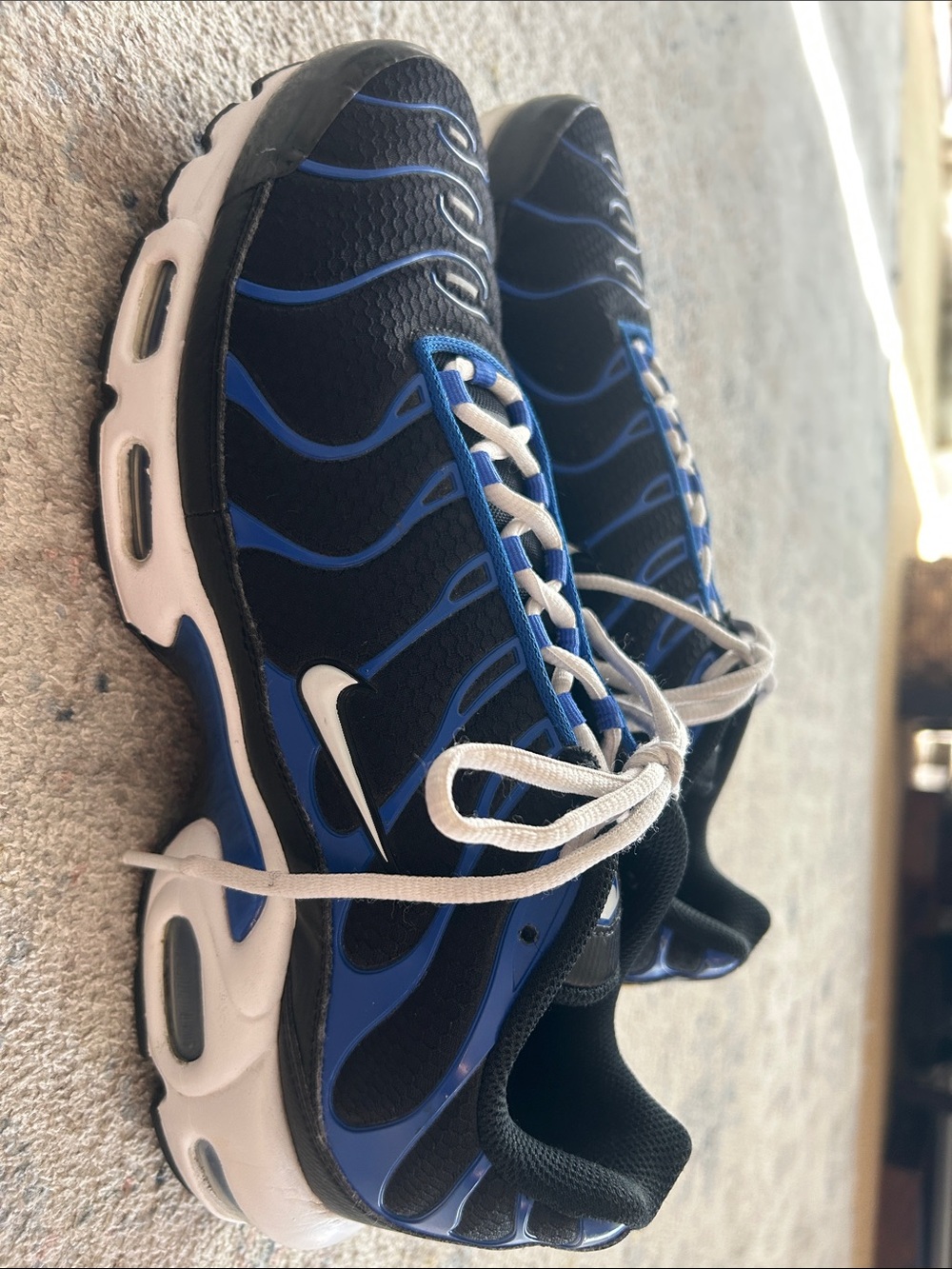 Rare 2021 Nike Airmax Plus Black & Racer Blue & White Excellent Men’s Shoes